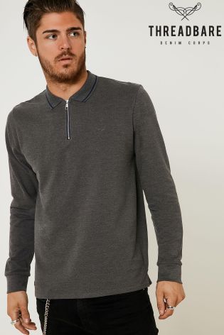 Threadbare Long Sleeve Polo Shirt